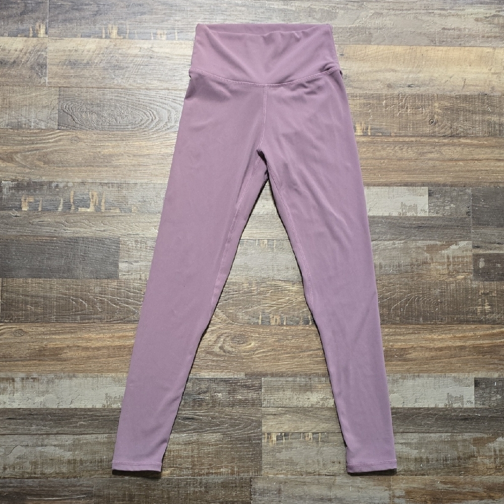 Purple Tapered Leggings with Elastic Waistband